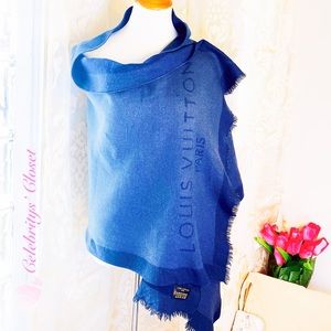 ✨HP✨LOUIS VUITTON VTG AUTH Wool & Cashmere Soft Stole Shawl Large Wrap Rare Find